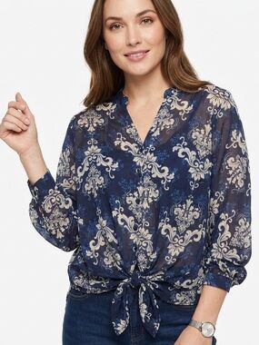 Halogen tie front Blouse